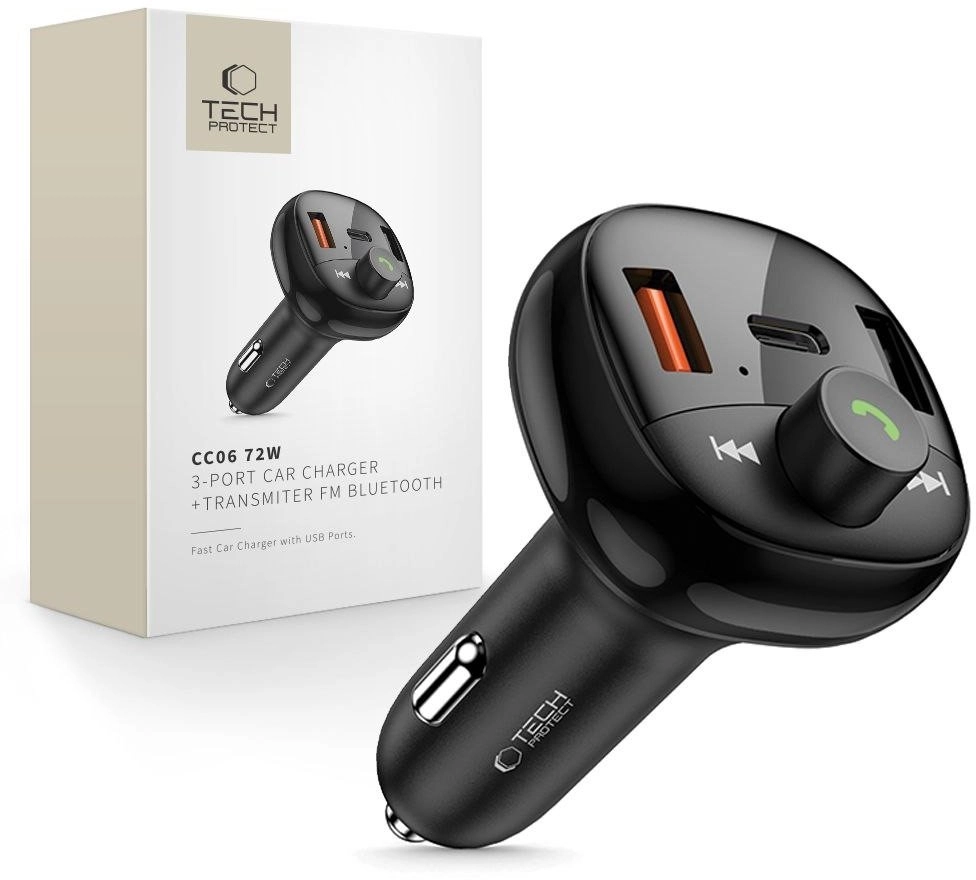 TECH-PROTECT CC06 3-PORT CAR CHARGER PD72W