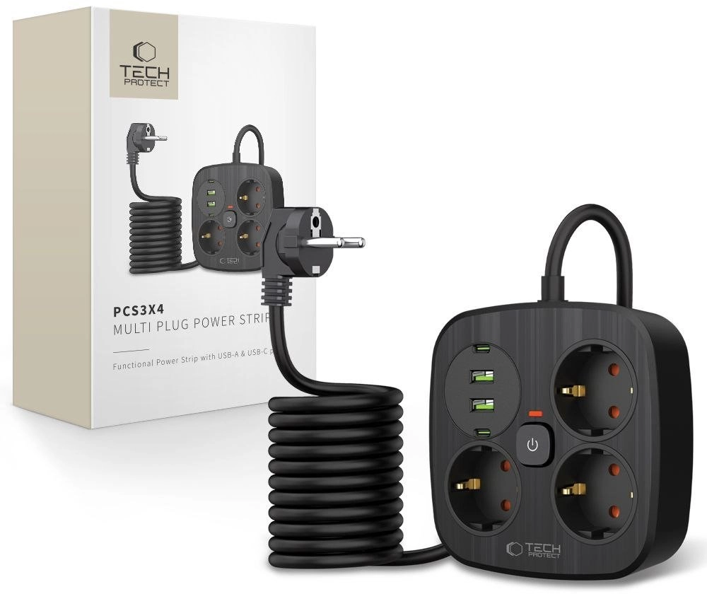 TECH-PROTECT PCS3X4 POWER STRIP 2 USB