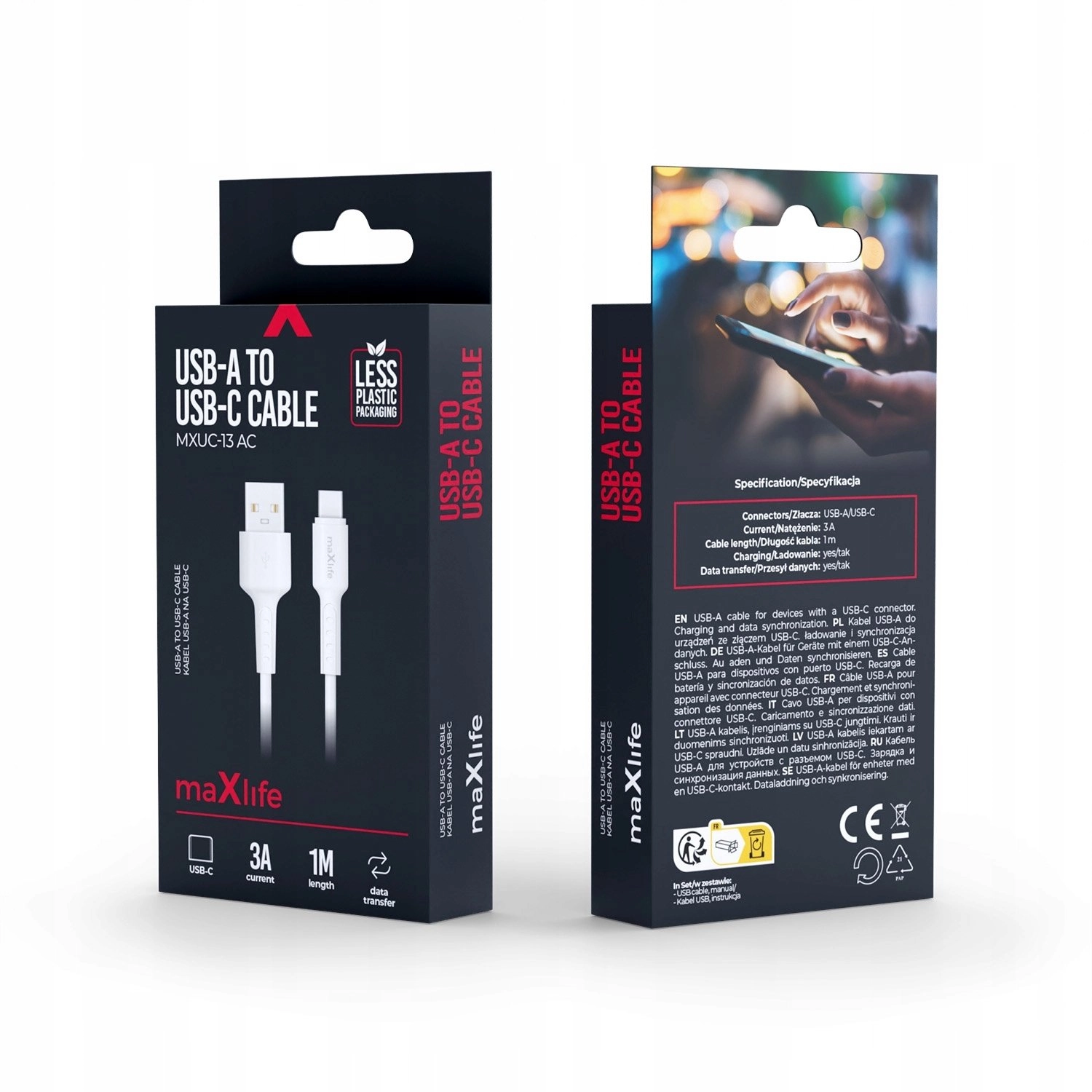 Maxlife MXUC-13 USB-A - USB-C cable