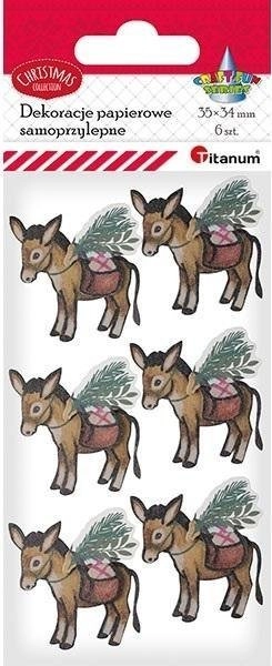 Self-adhesive 3D paper decorations  donkeys  6
