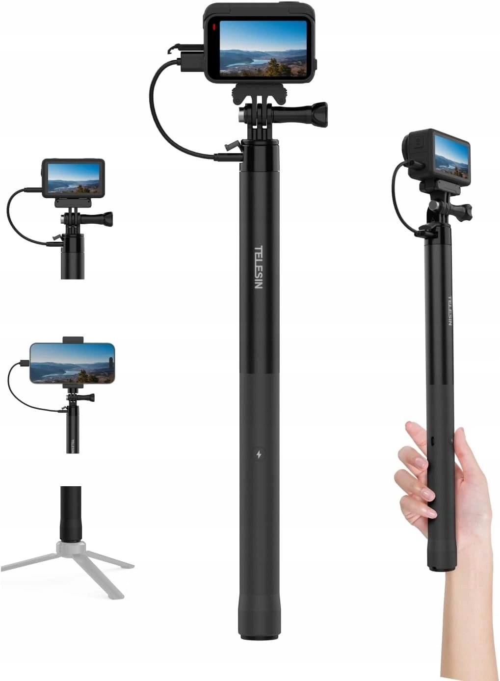 Selfie Stick Powerbank 5000mah Usb-c Monopod