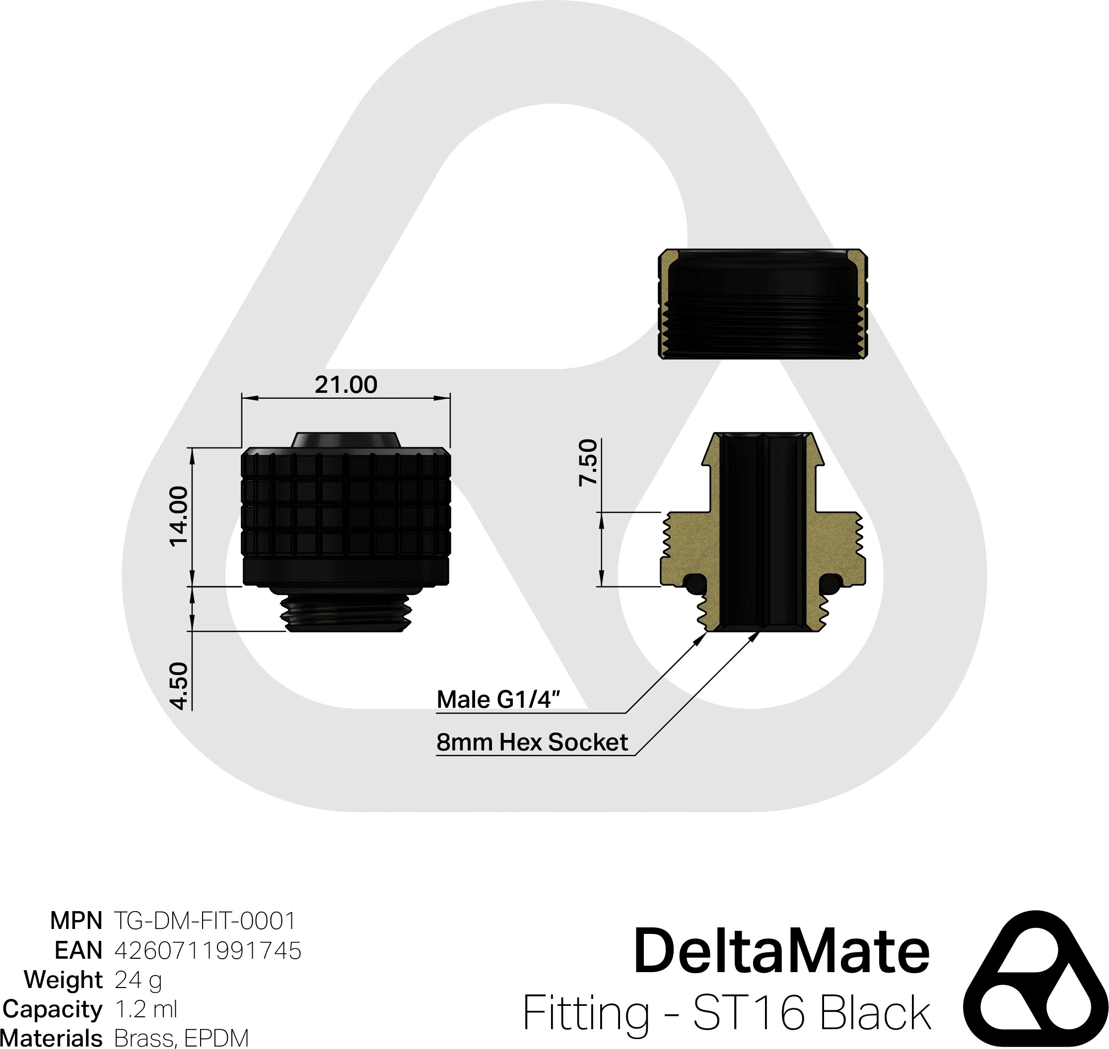 Thermal Grizzly DeltaMate Fitting ST16  connection