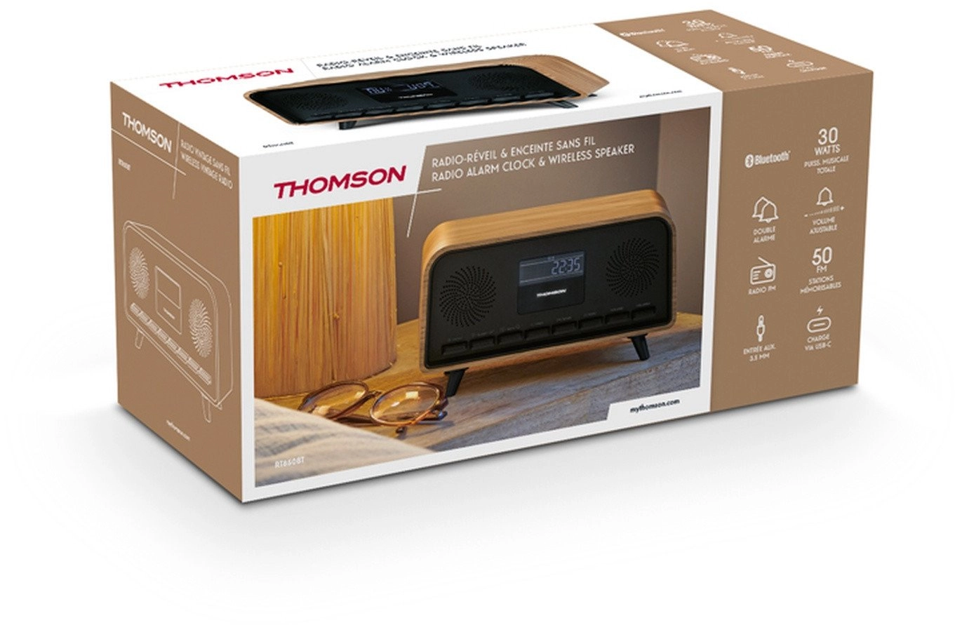 Thomson Głośnik drewniany bezprzewodowy COSY Bluetooth