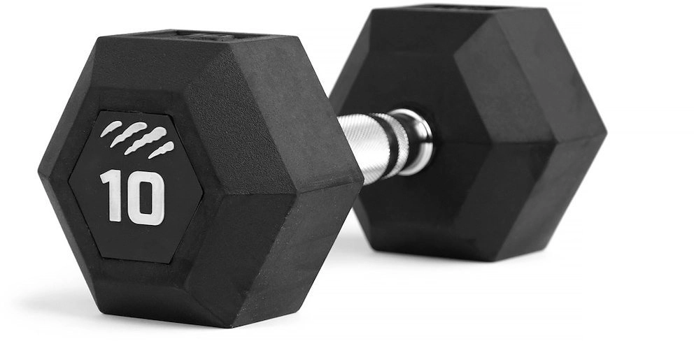 Tiguar HEX rubberized dumbbell 10 kg