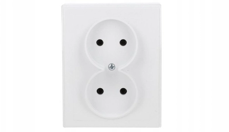 JURISH Double socket b/u wire white