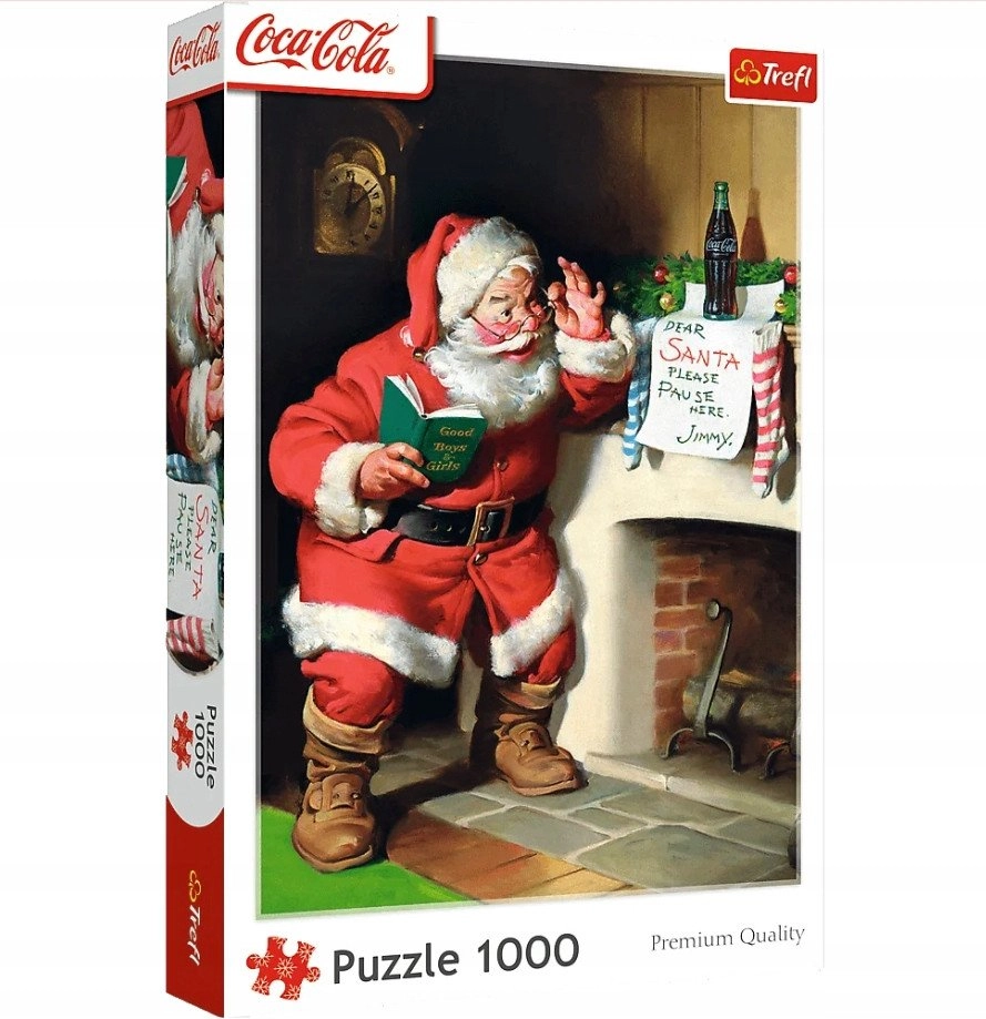 Puzzle 1000 Coca-Cola: Mikołaj przy kominku