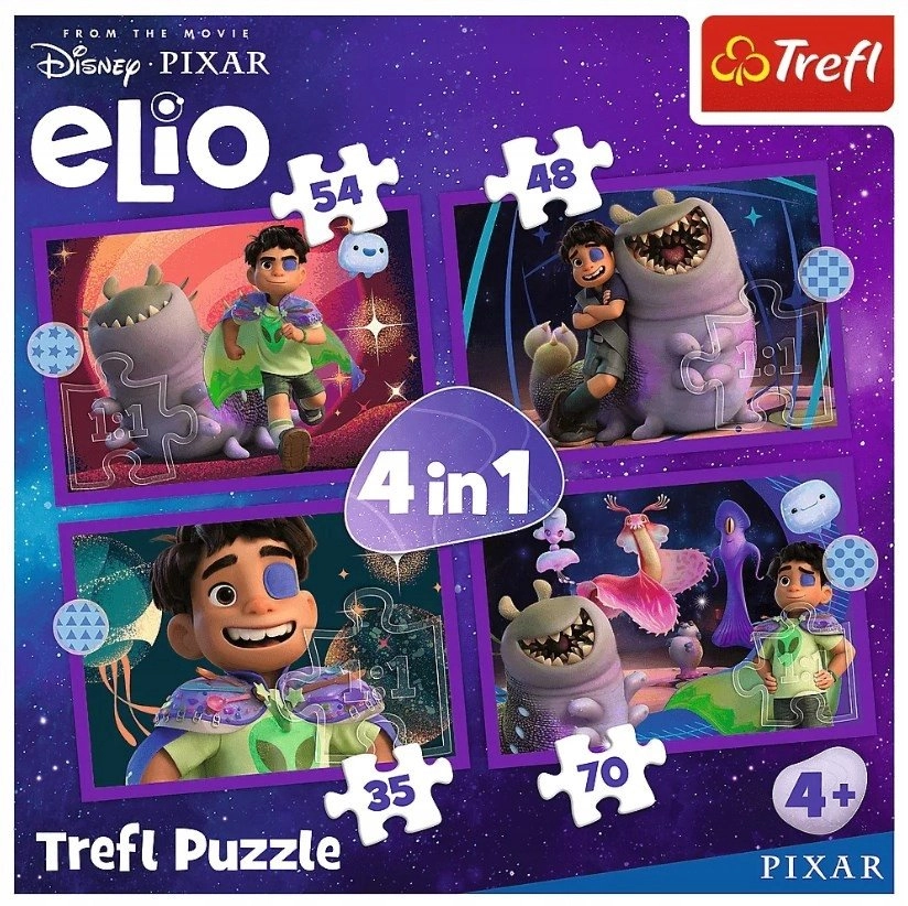 PUZZLE 4w1 Pozaziemskie misje Elio /Disney