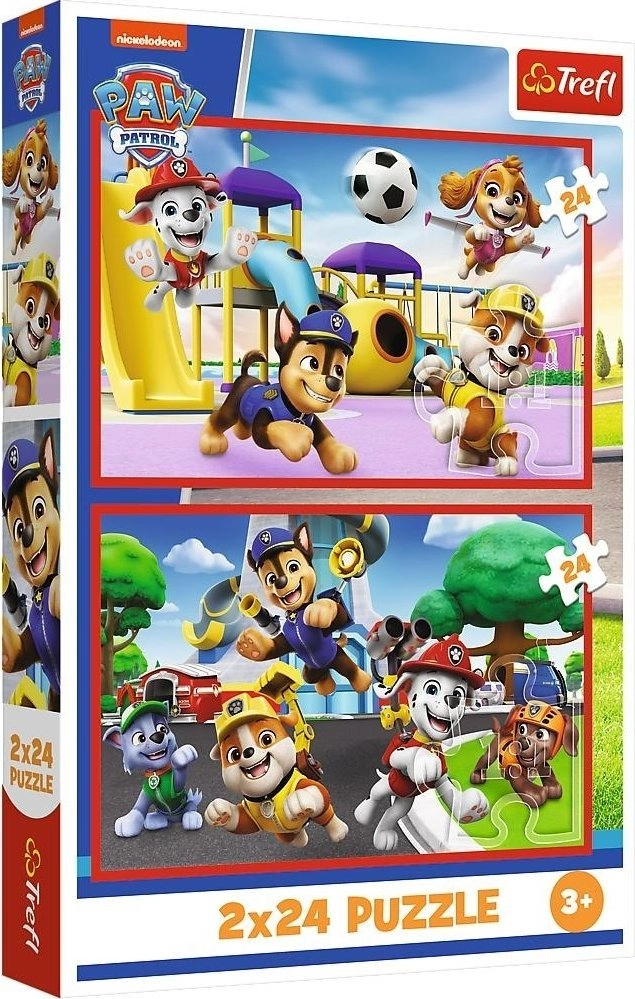 PUZZLE 2x24 Dog Play Day /Paw
