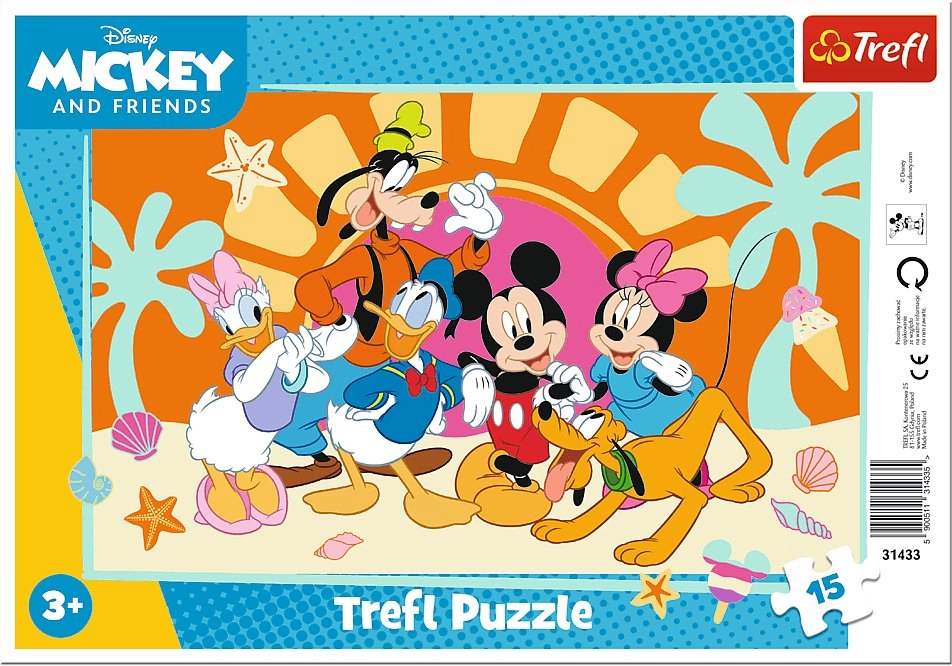 Frame puzzle 15 Curious Mickey TREFL