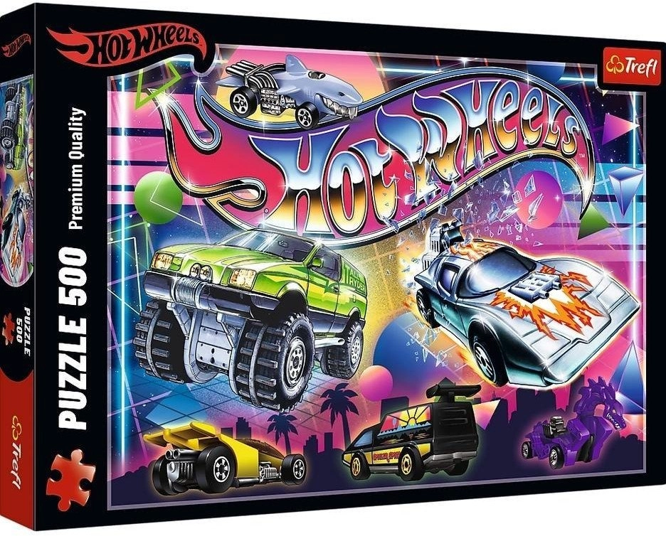 Puzzle 500 Hot Wheels: Lata 80-te