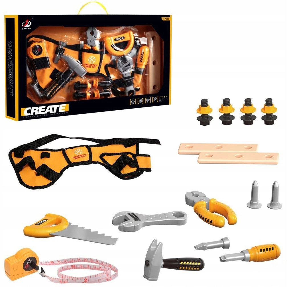Set of tools on a belt