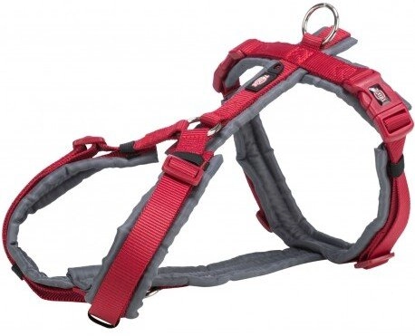 Premium trekking harness for dogs red/graphite