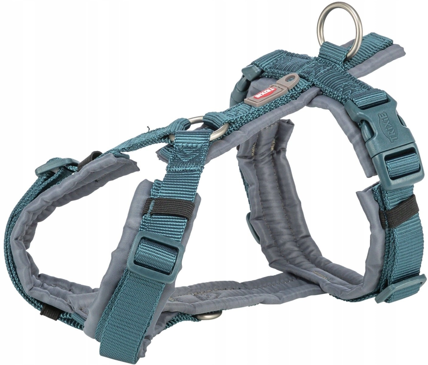 Premium trekking szelki dla psa petrol/grafit
