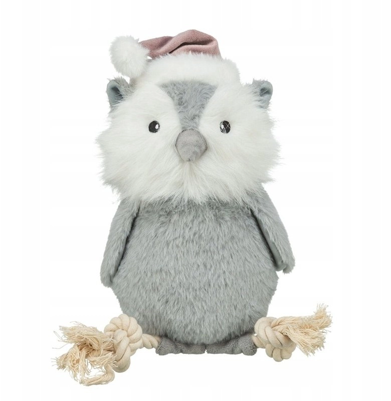 Trixie Xmas Owl with rope  toy