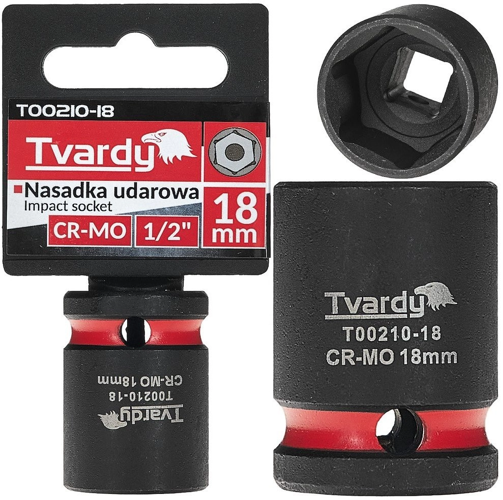 Impact socket 1/2" 6-point 18mm CR-MO