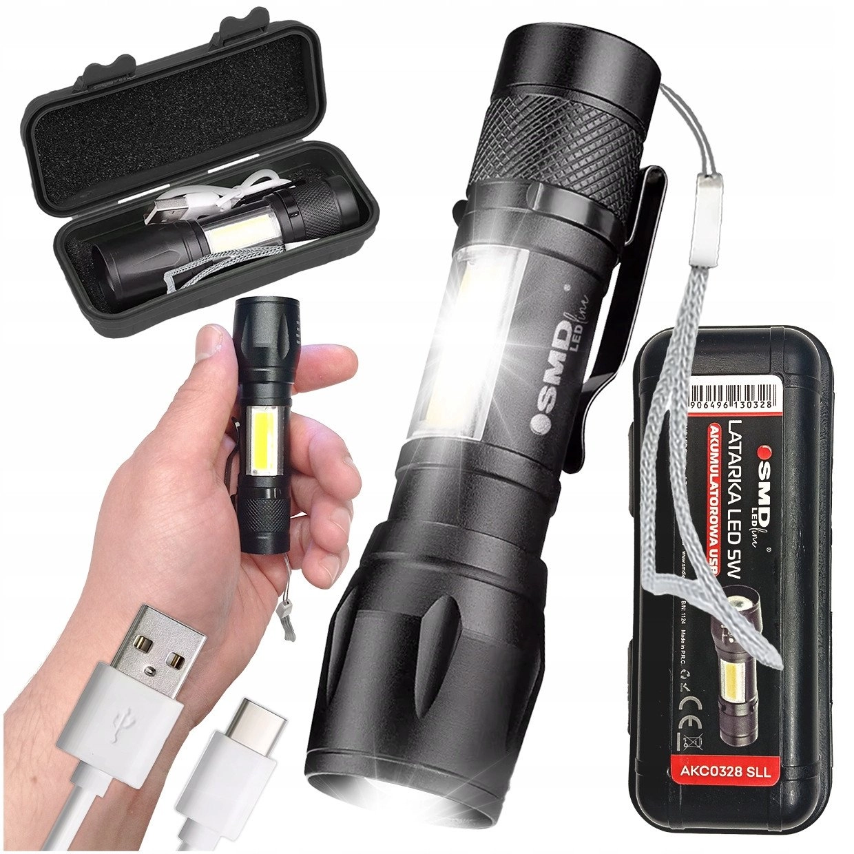 ZOOM LED FLASHLIGHT BATTERY 5W XPE+