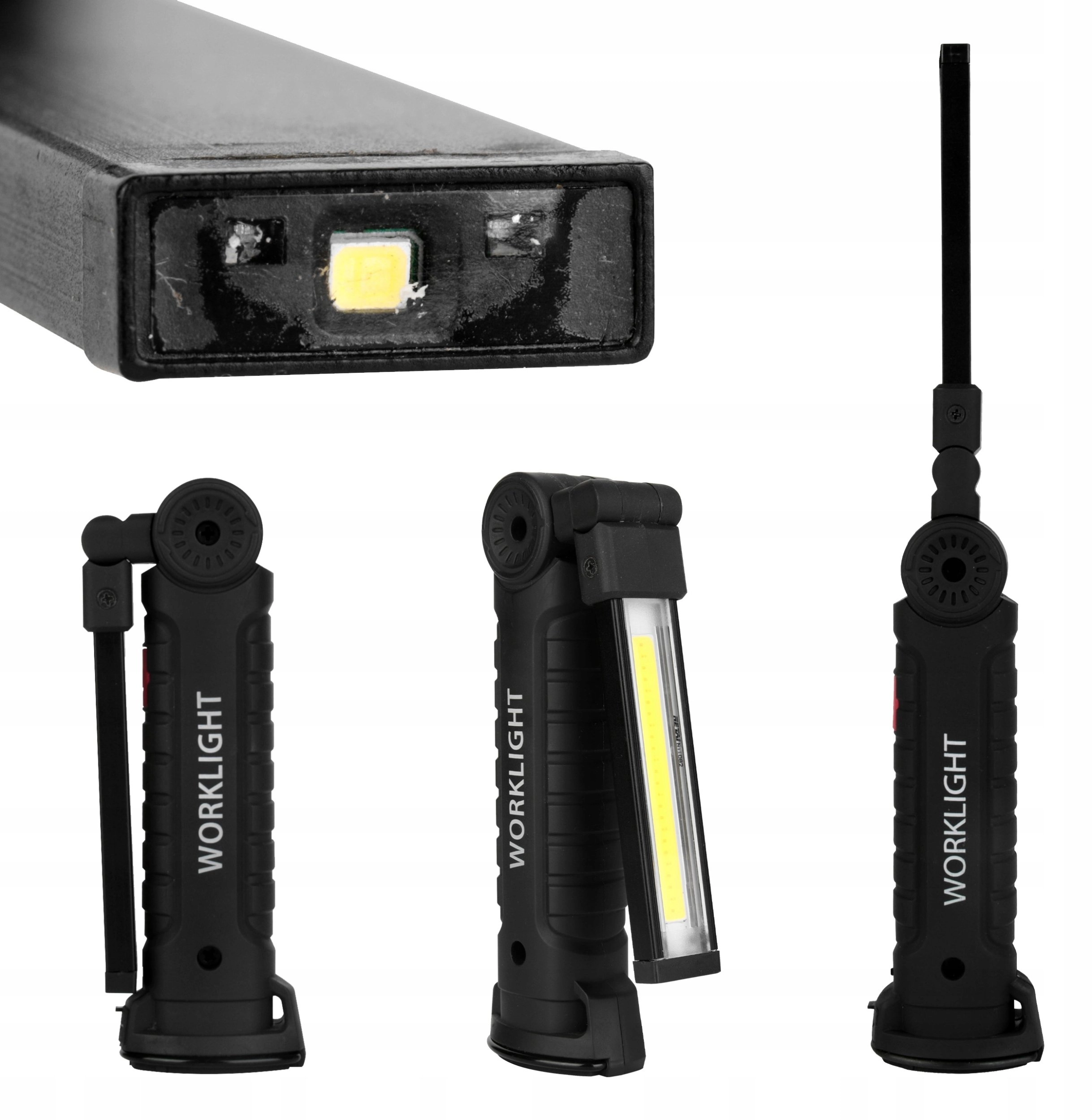 COB LED FLASHLIGHT 3W+1W BATTERY 0472