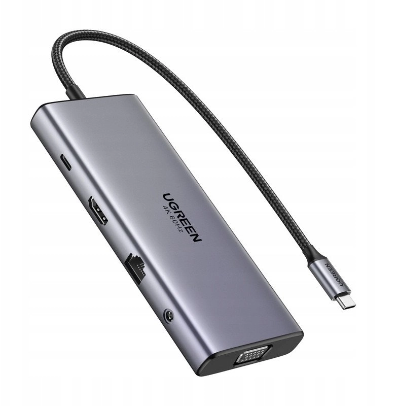 HUB UGREEN 11EN1 USB-C A HDMI+VGA+USB-C+USB-A