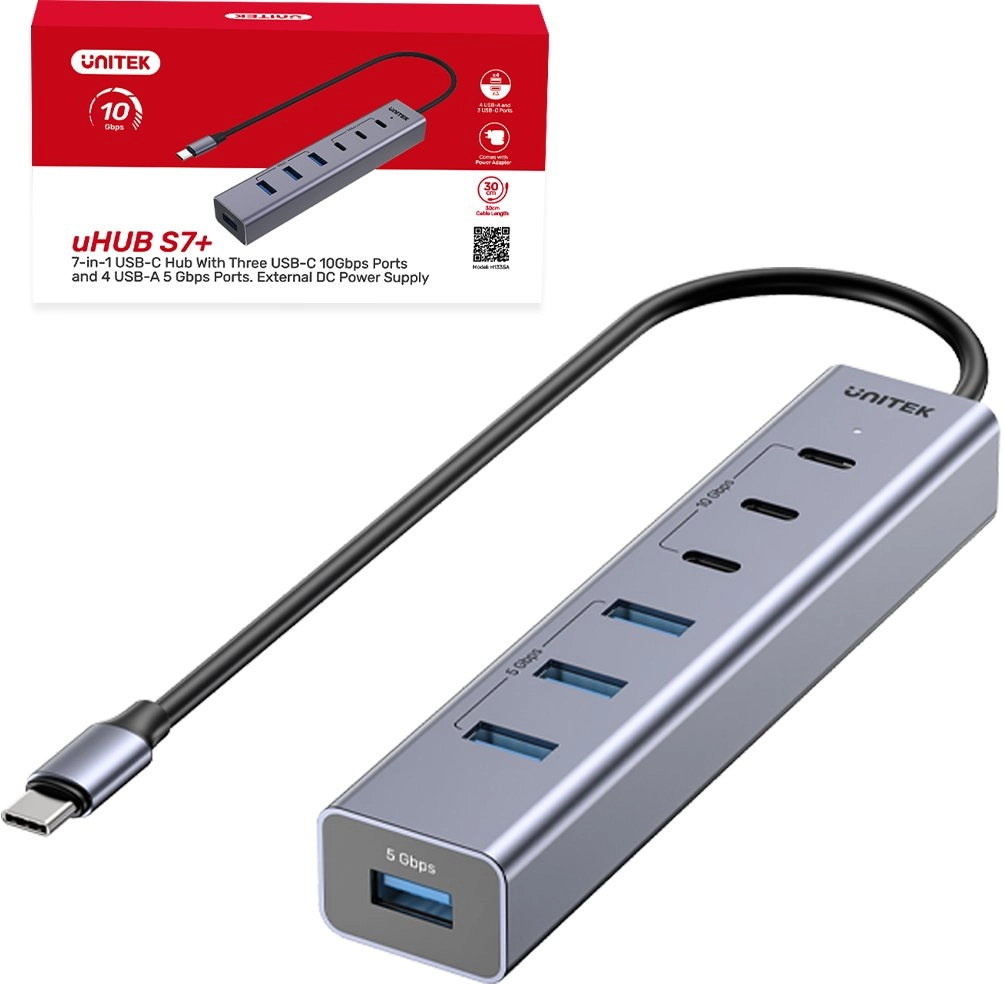 Unitek Aktywny Hub USB-C  3x USB-C