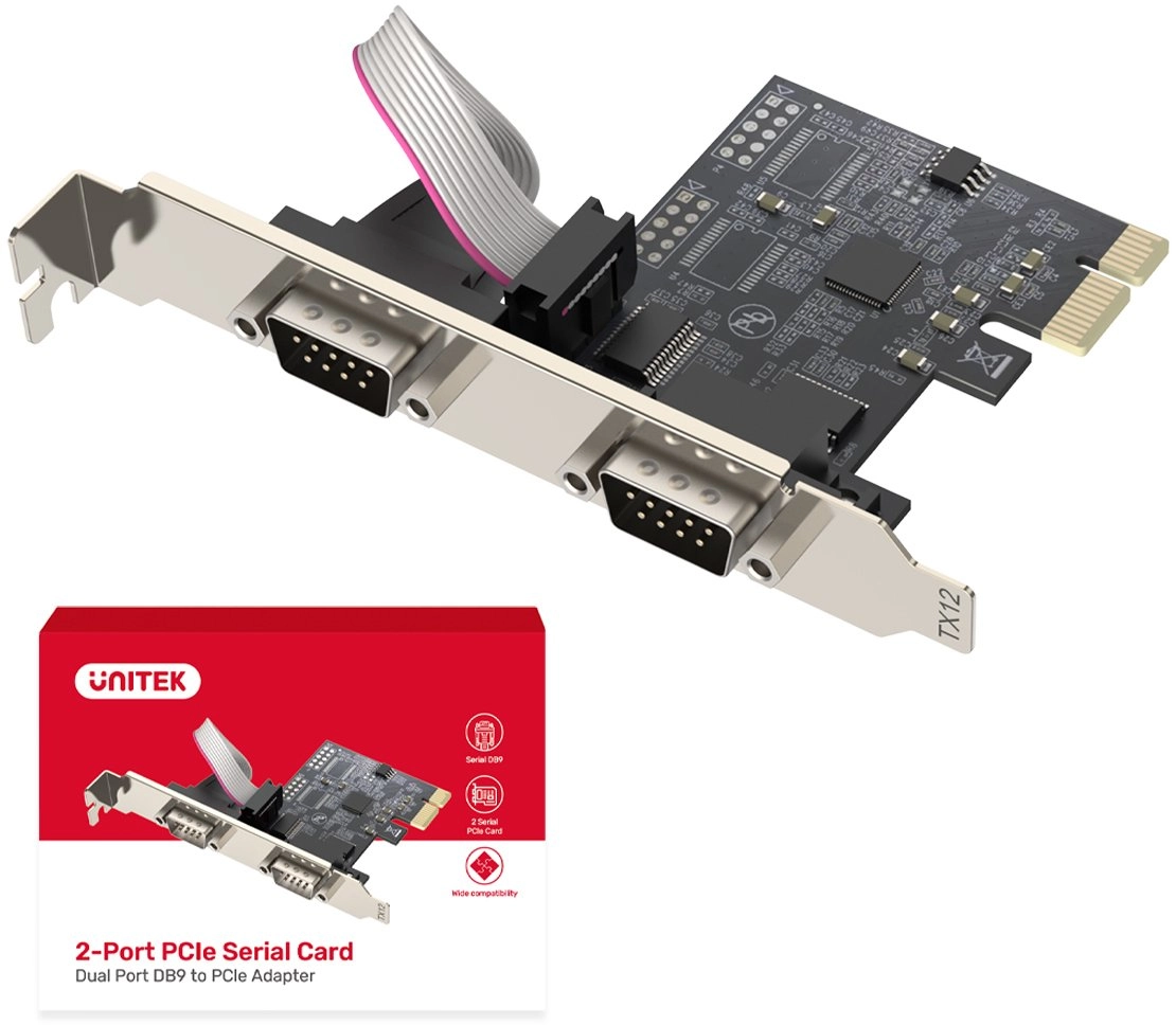Unitek PCI Express kontroler 2x RS-232