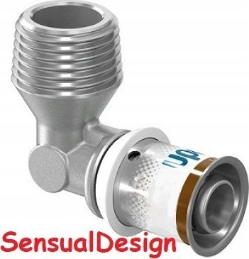 Uponor S-Press PLUS kolano z gwintem