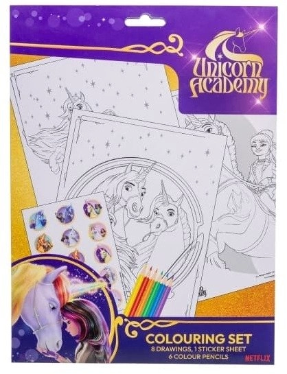 UNICORN ACADEMY Coloring set w/6 col