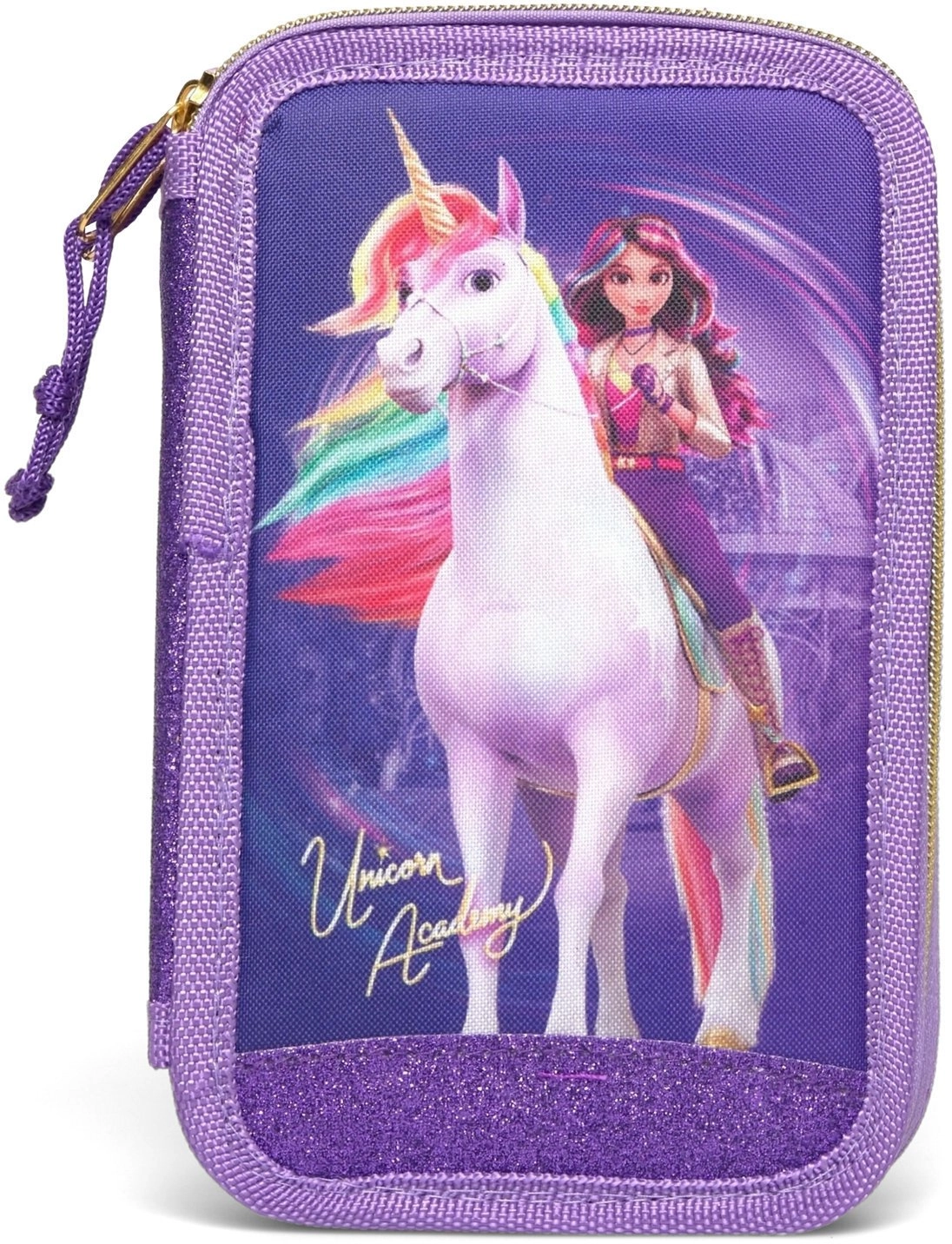 UNICORN ACADEMY Filled double pencil case