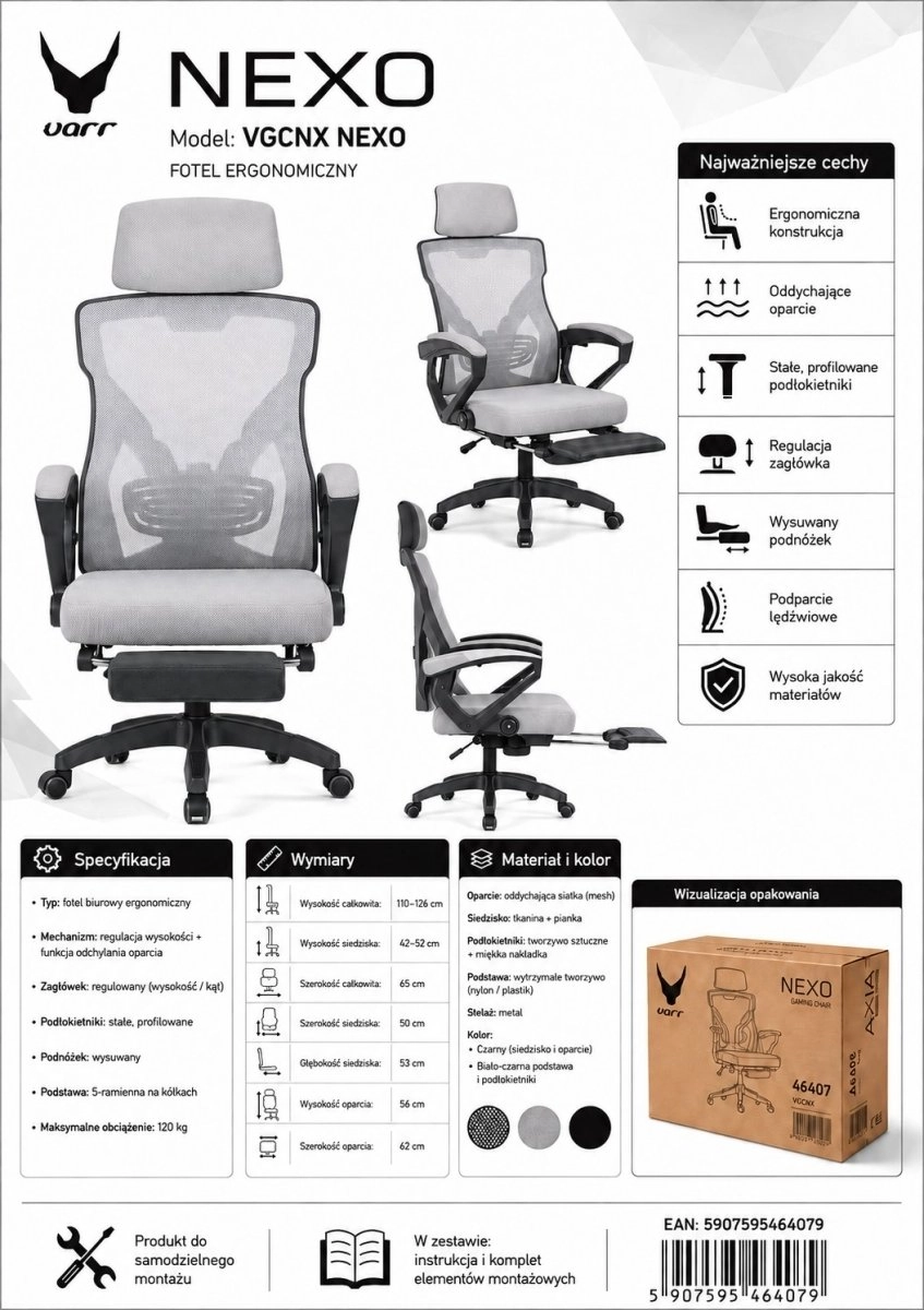 Fotel Varr VARR GAMING ERGONOMIC MESH
