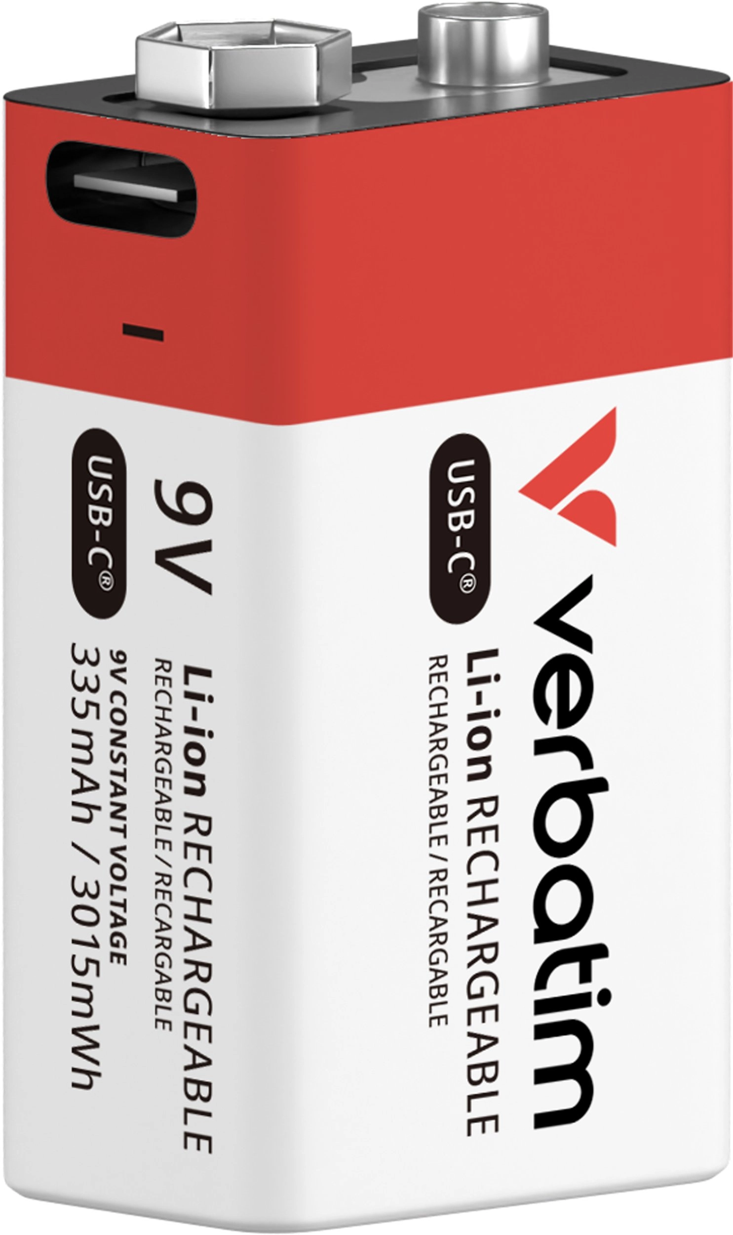Verbatim 9V USB-C Rechargeable Battery (Pack