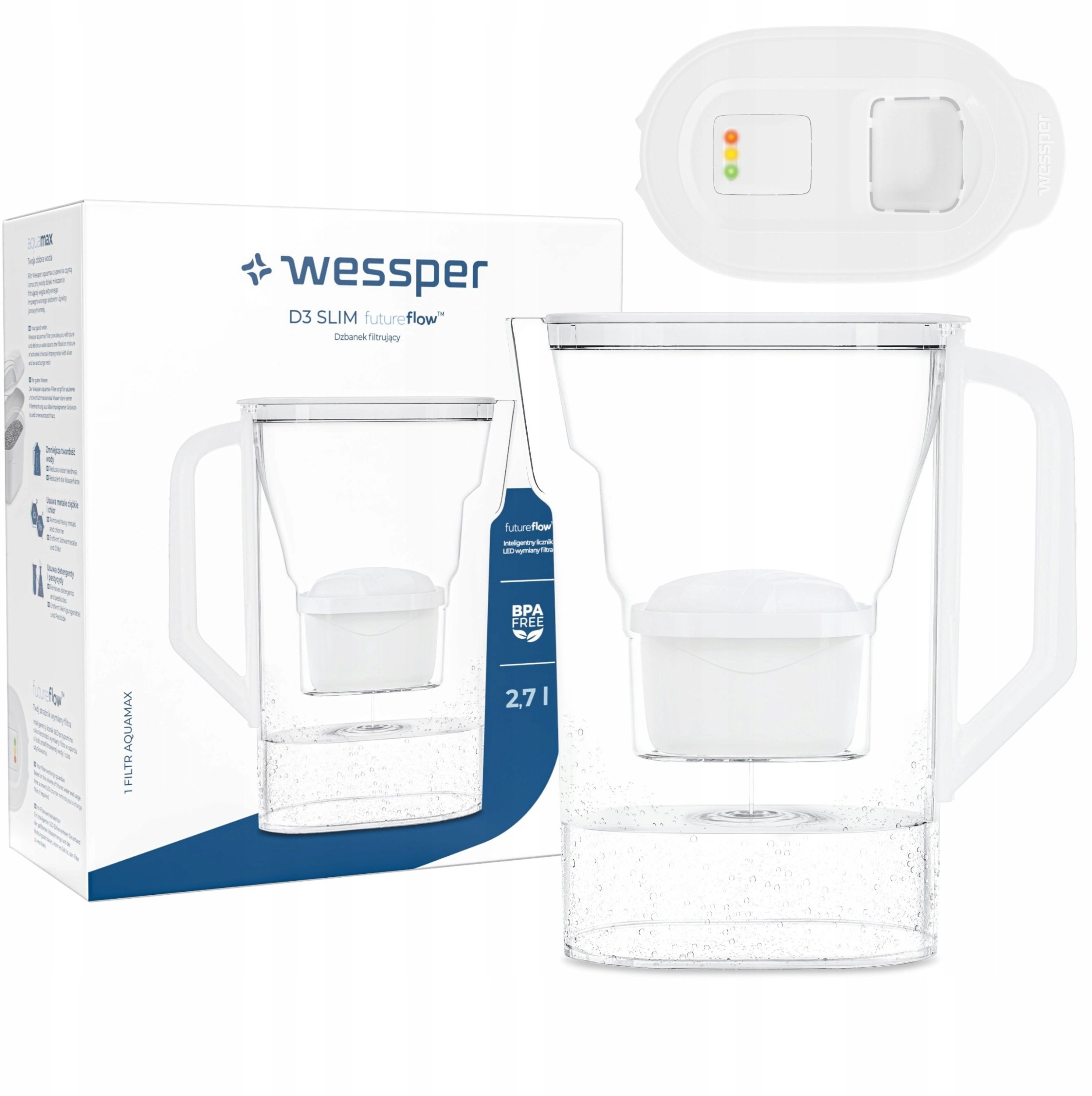 Dzbanek Wessper D3 SLIM FutureFlow Aquamax