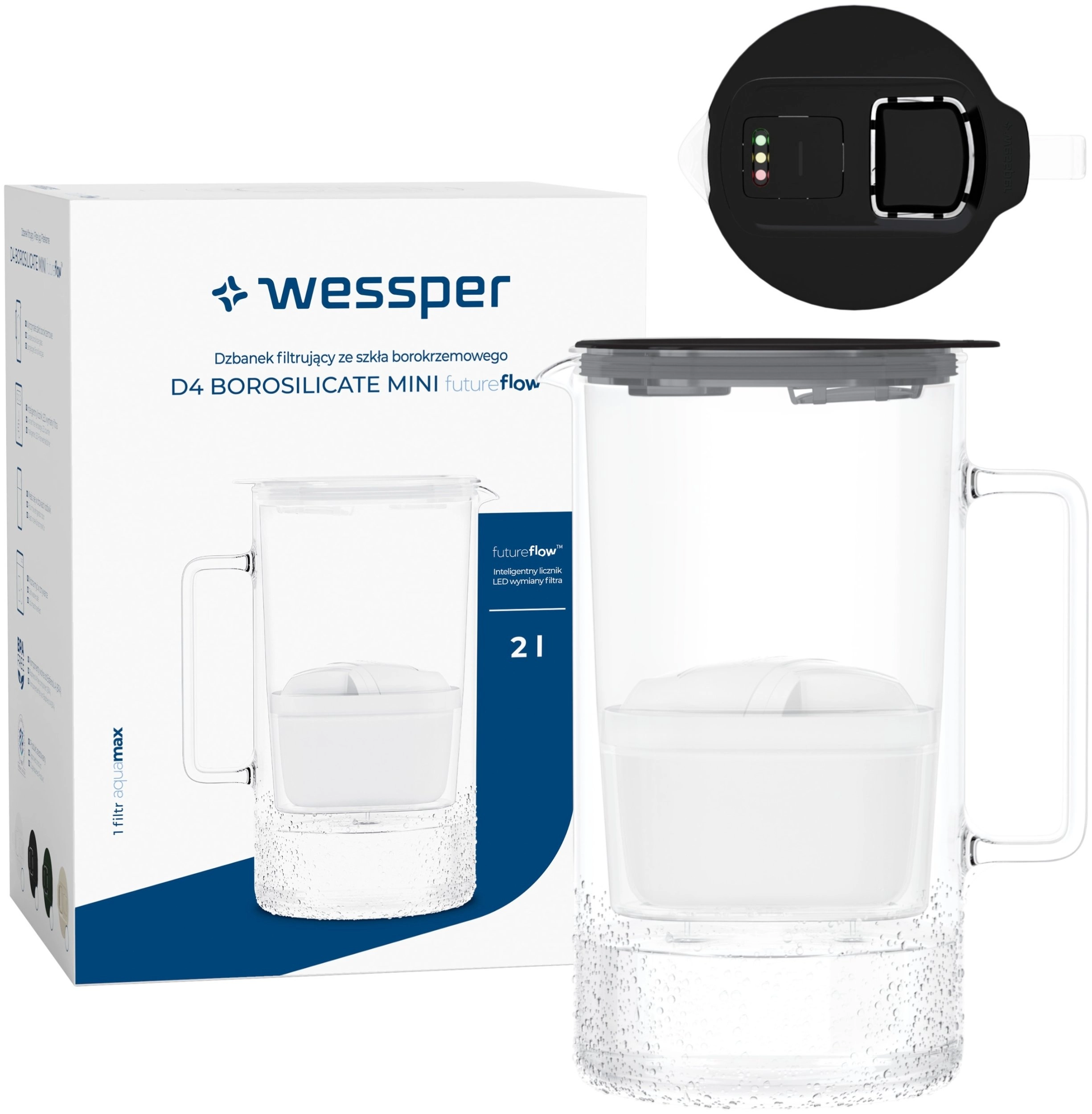 Dzbanek Wessper D4 BOROSILICATE MINI futureflow™