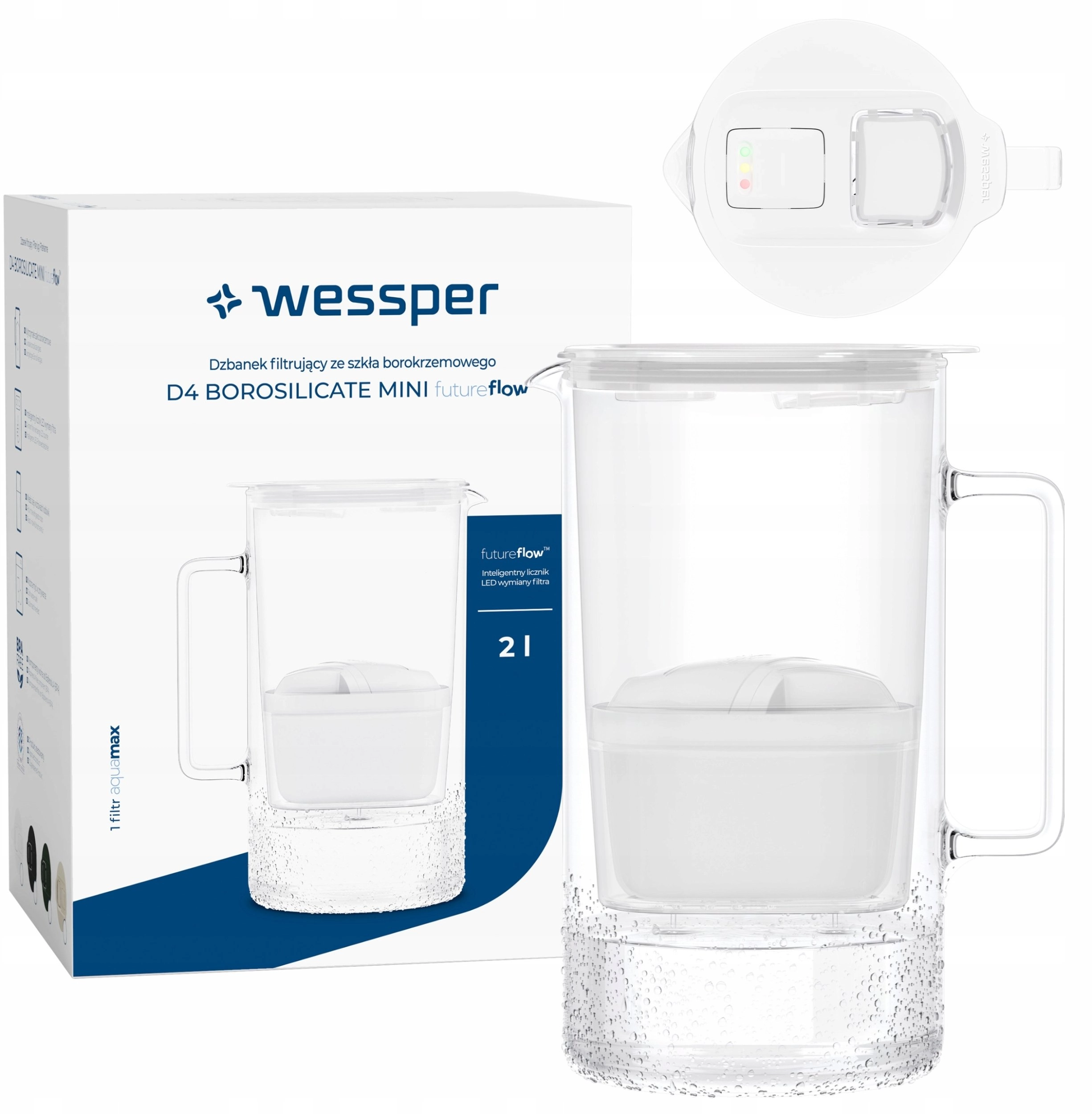 Dzbanek Wessper D4 BOROSILICATE MINI futureflow™