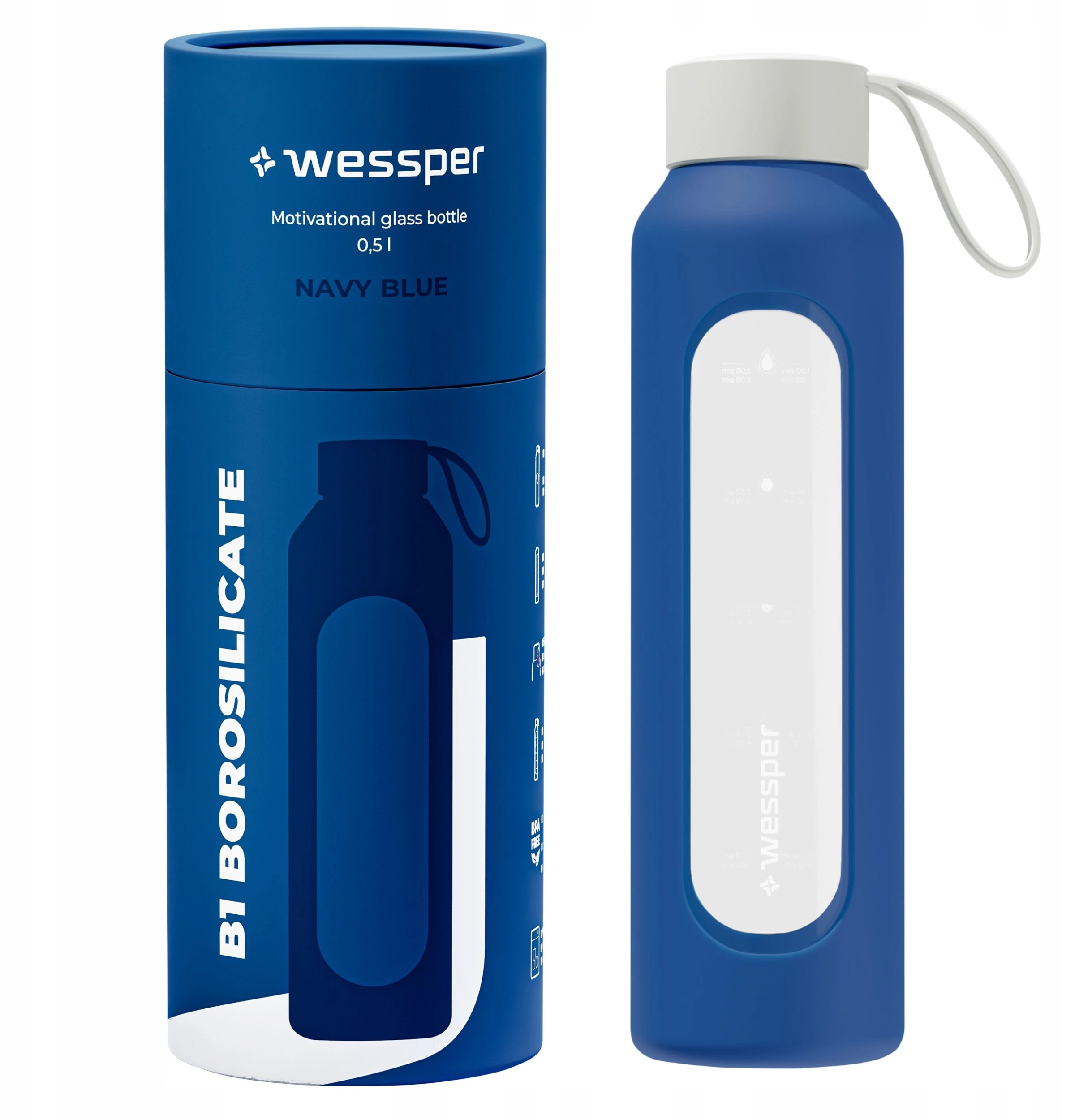 Wessper B1 Borosilicate glass bottle 500ml