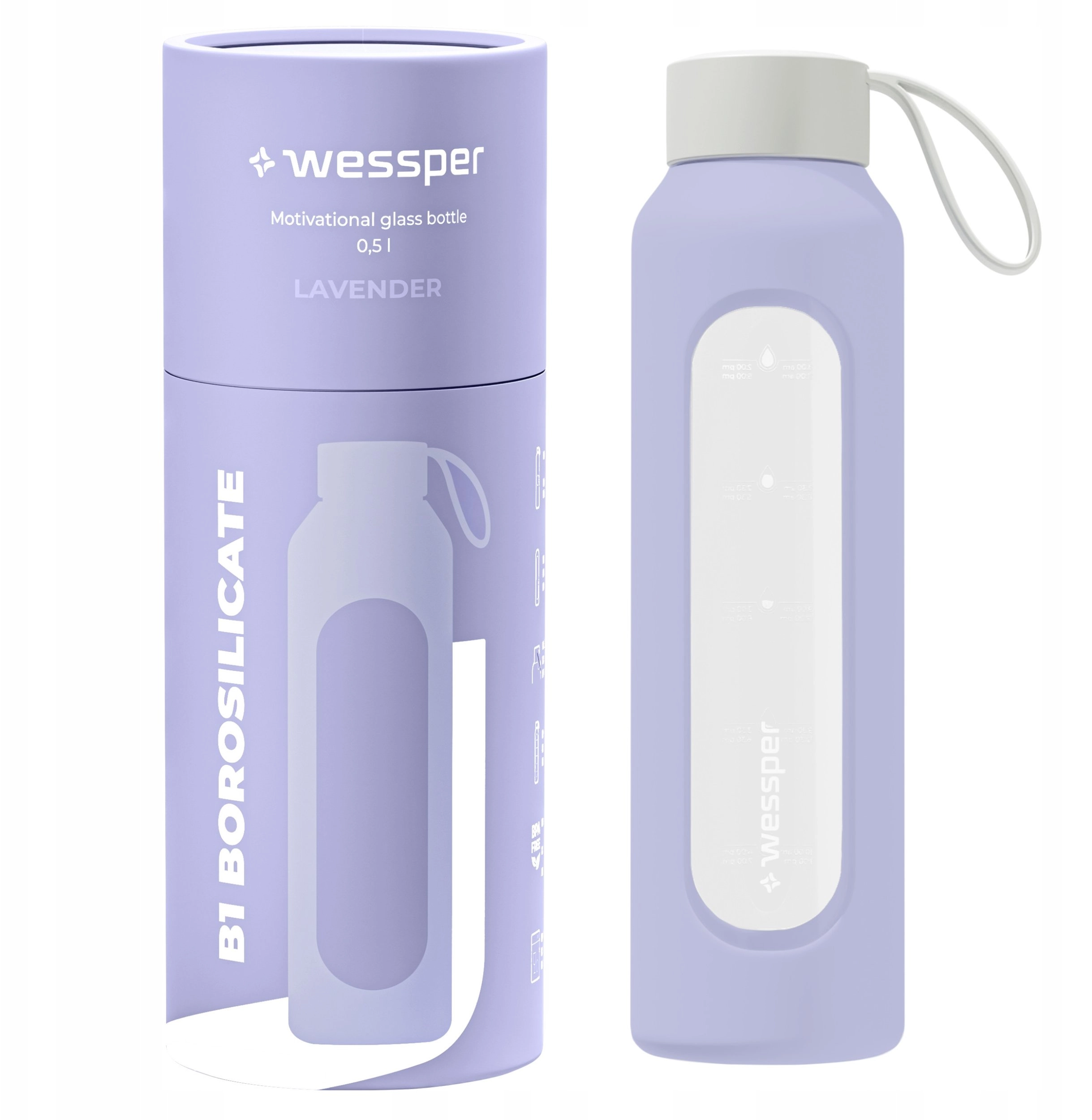 Wessper B1 Borosilicate glass bottle 500ml