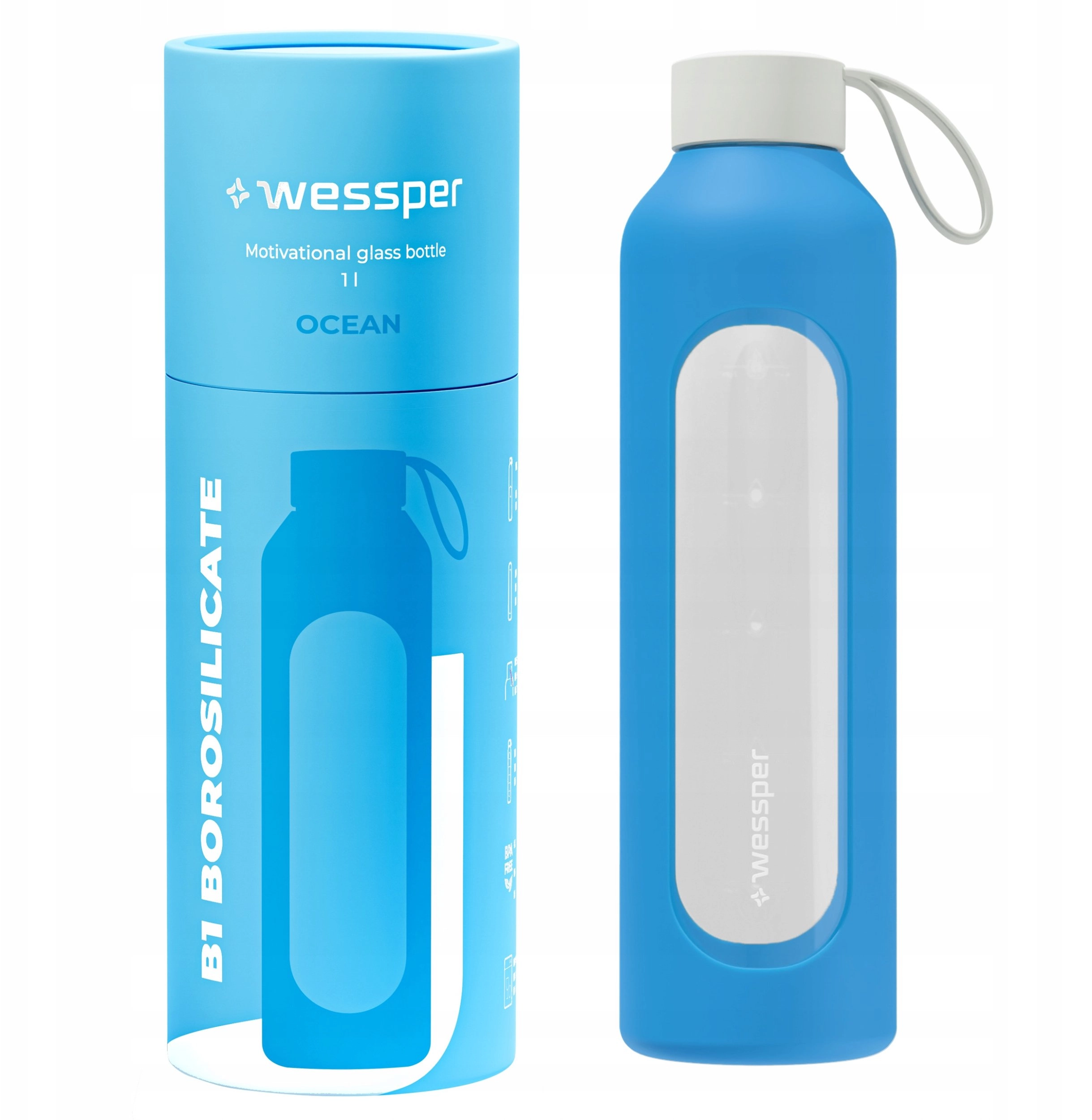 Wessper B1 Borosilicate glass bottle 1000ml