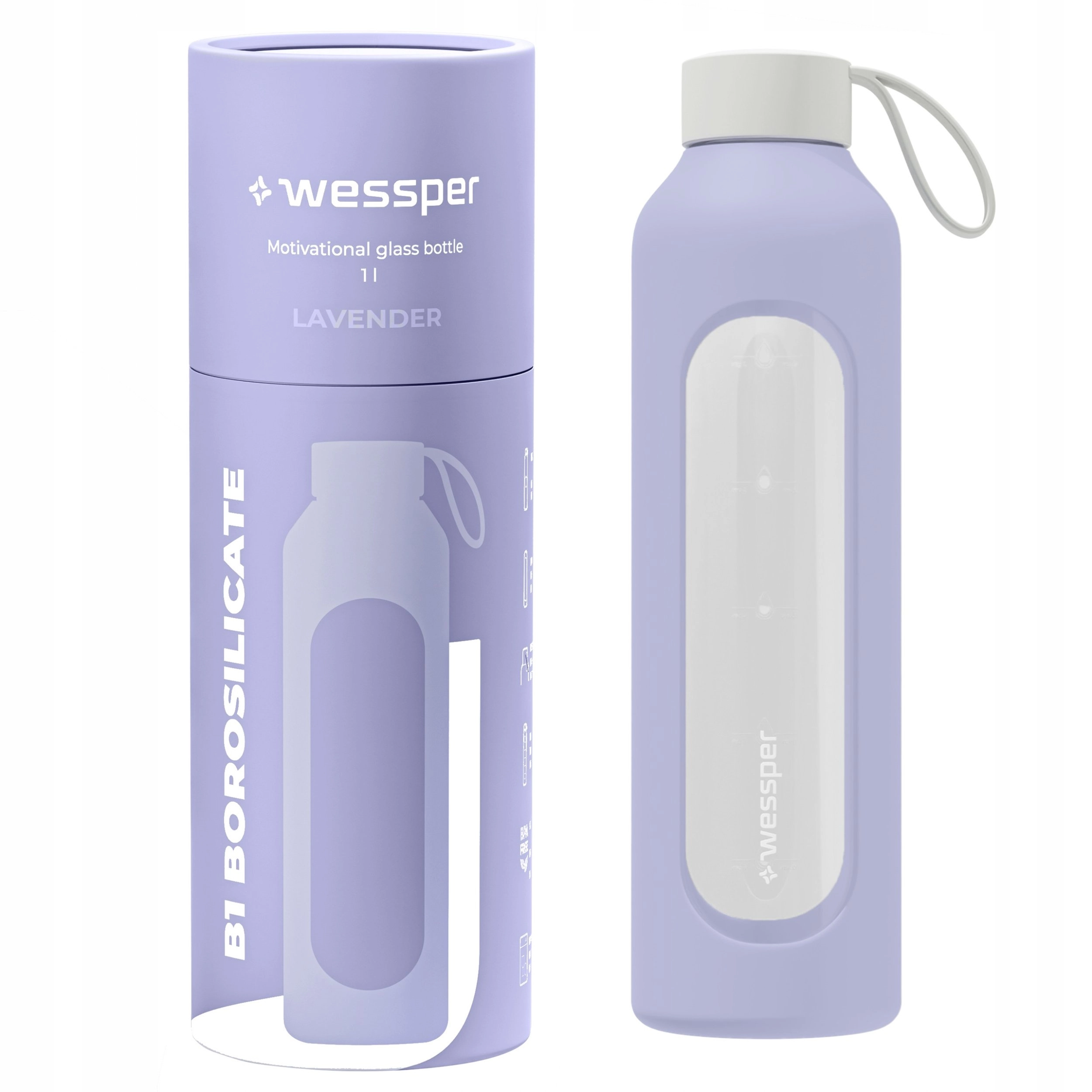 Wessper B1 Borosilicate glass bottle 1000ml