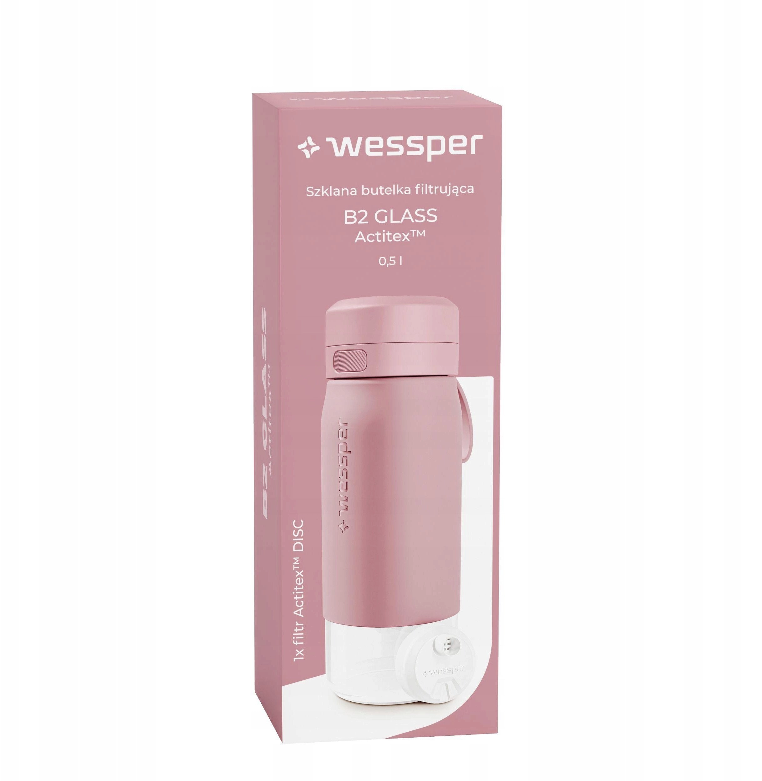 Wessper B2 GLASS Actitex™ filter bottle