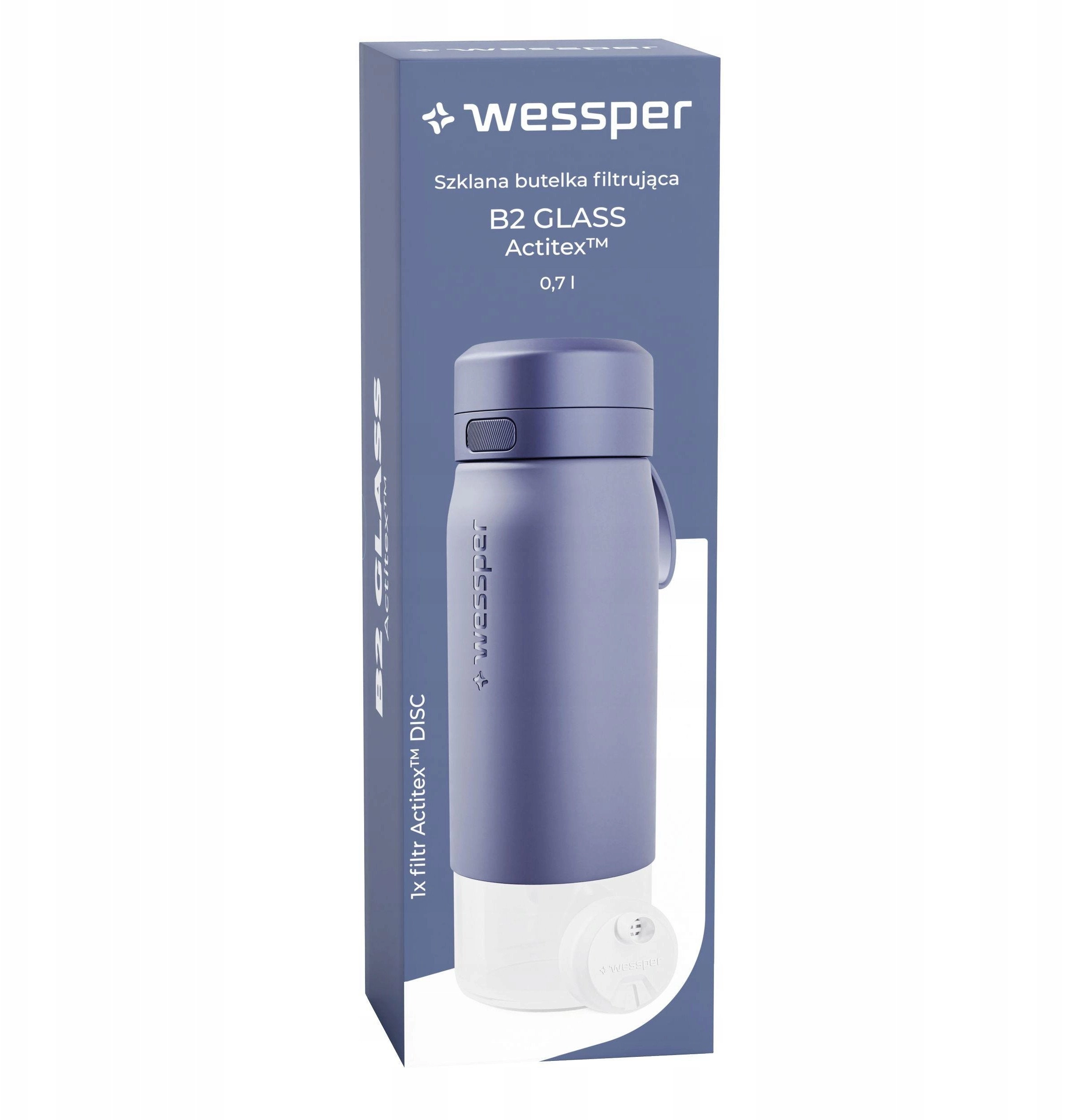 Wessper B2 GLASS Actitex™ filter bottle