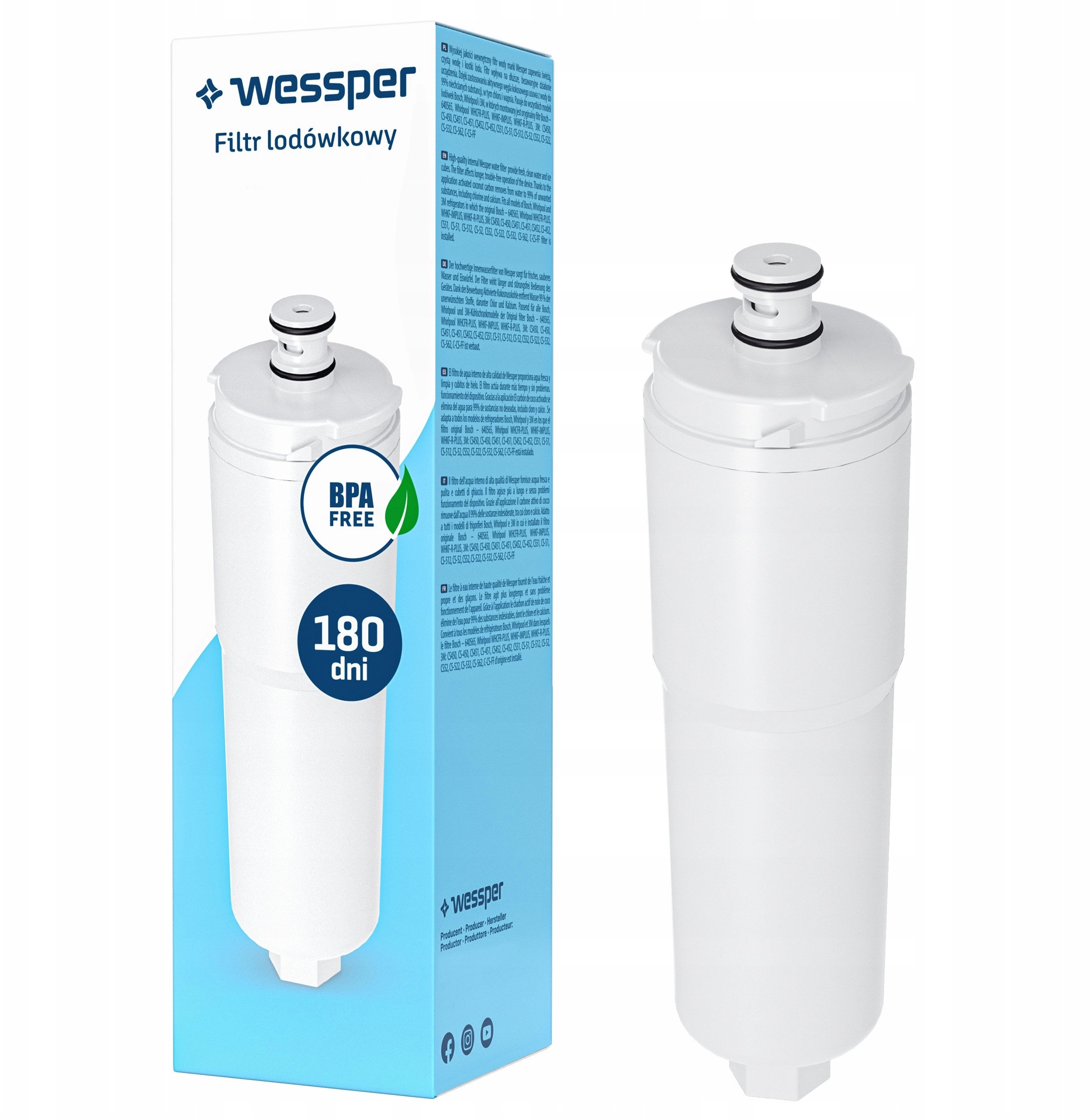 Water filter for Bosch  Whirlpool  3M