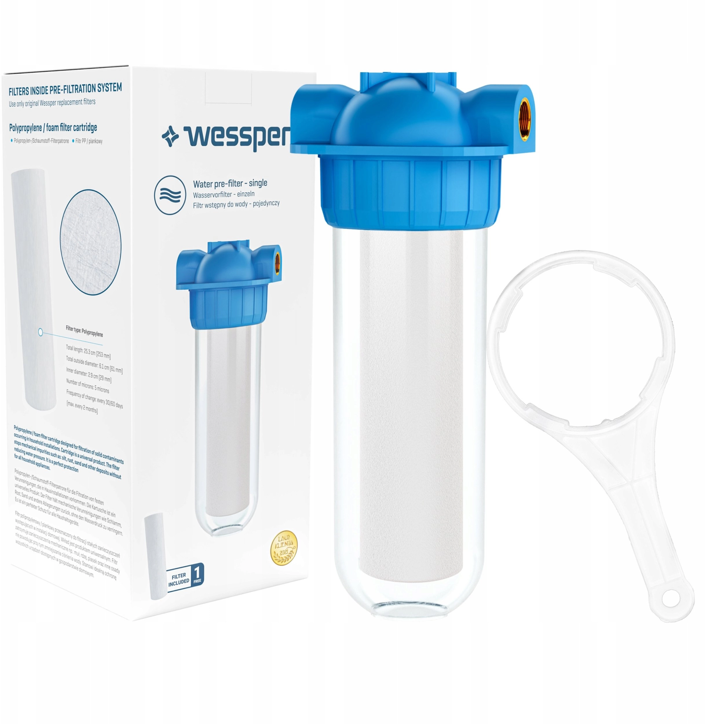 Pojedynczy system filtracji wstępnej 3/4" (WES6013)
