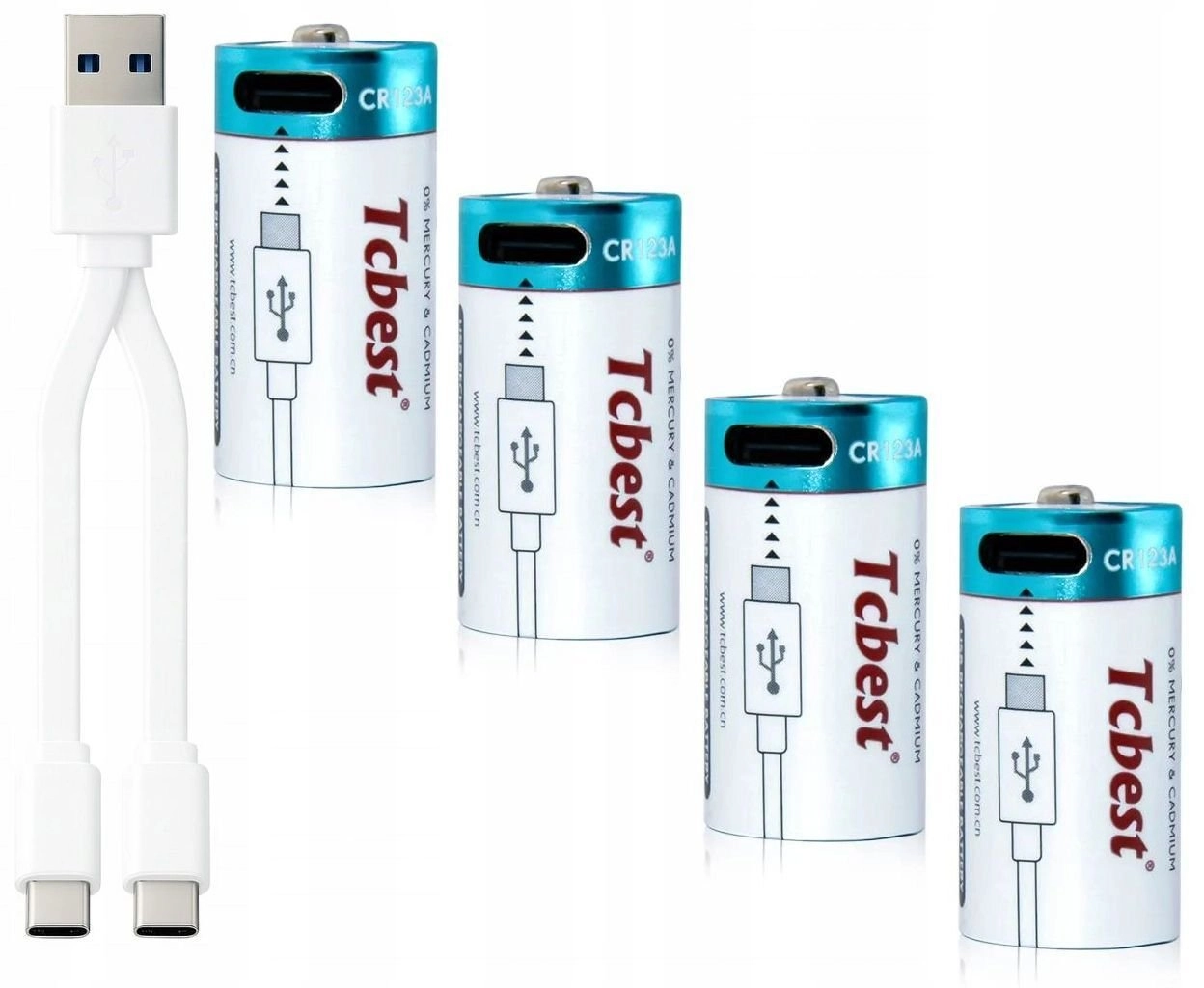 4x Akumulator Bateria Cr123a Cr123 500mah