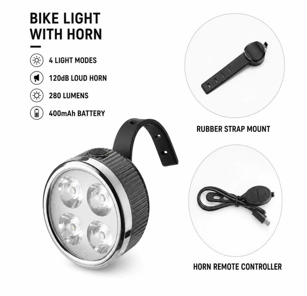 Piederums velosipēdiem iLike Rechargeable Bike Headlight