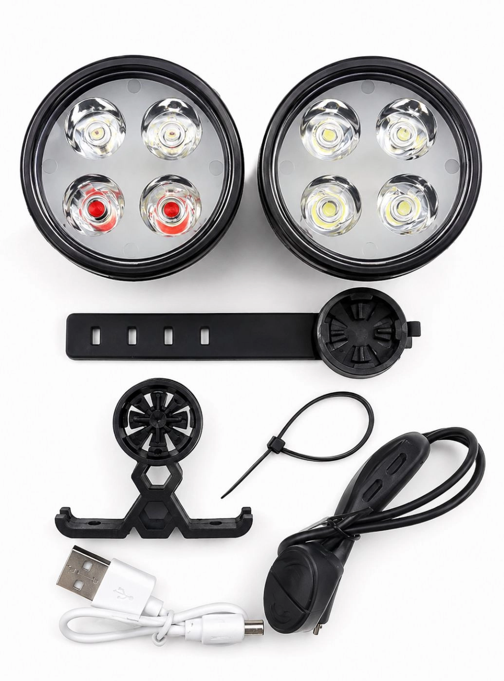 Piederums velosipēdiem iLike USB Rechargeable 4-LED
