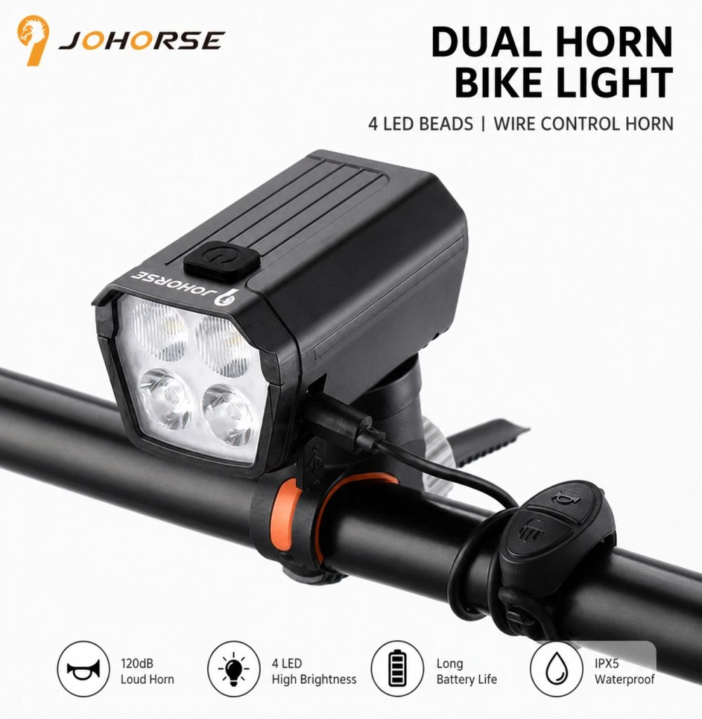 Piederums velosipēdiem iLike JOHORSE USB Rechargeable