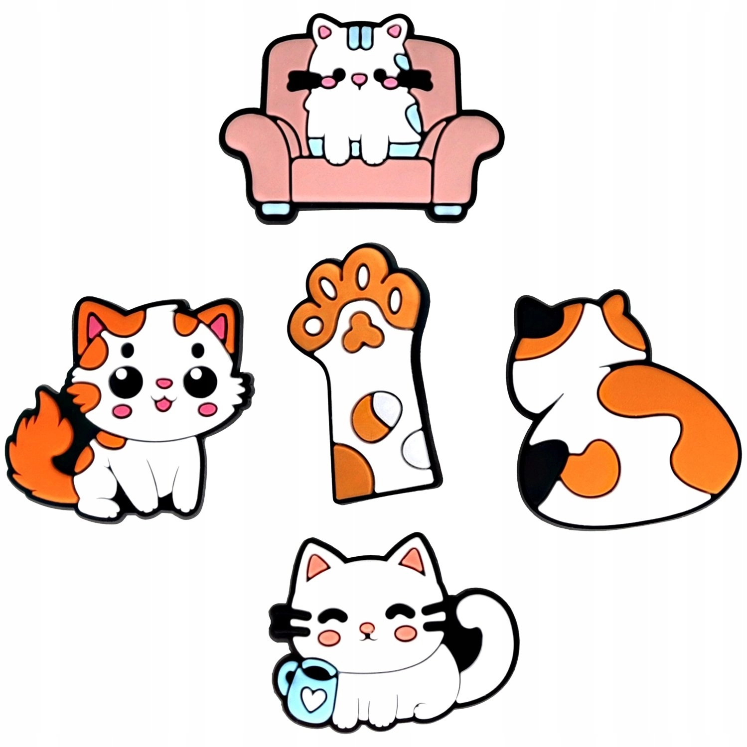 3D Cat sticker set of 5