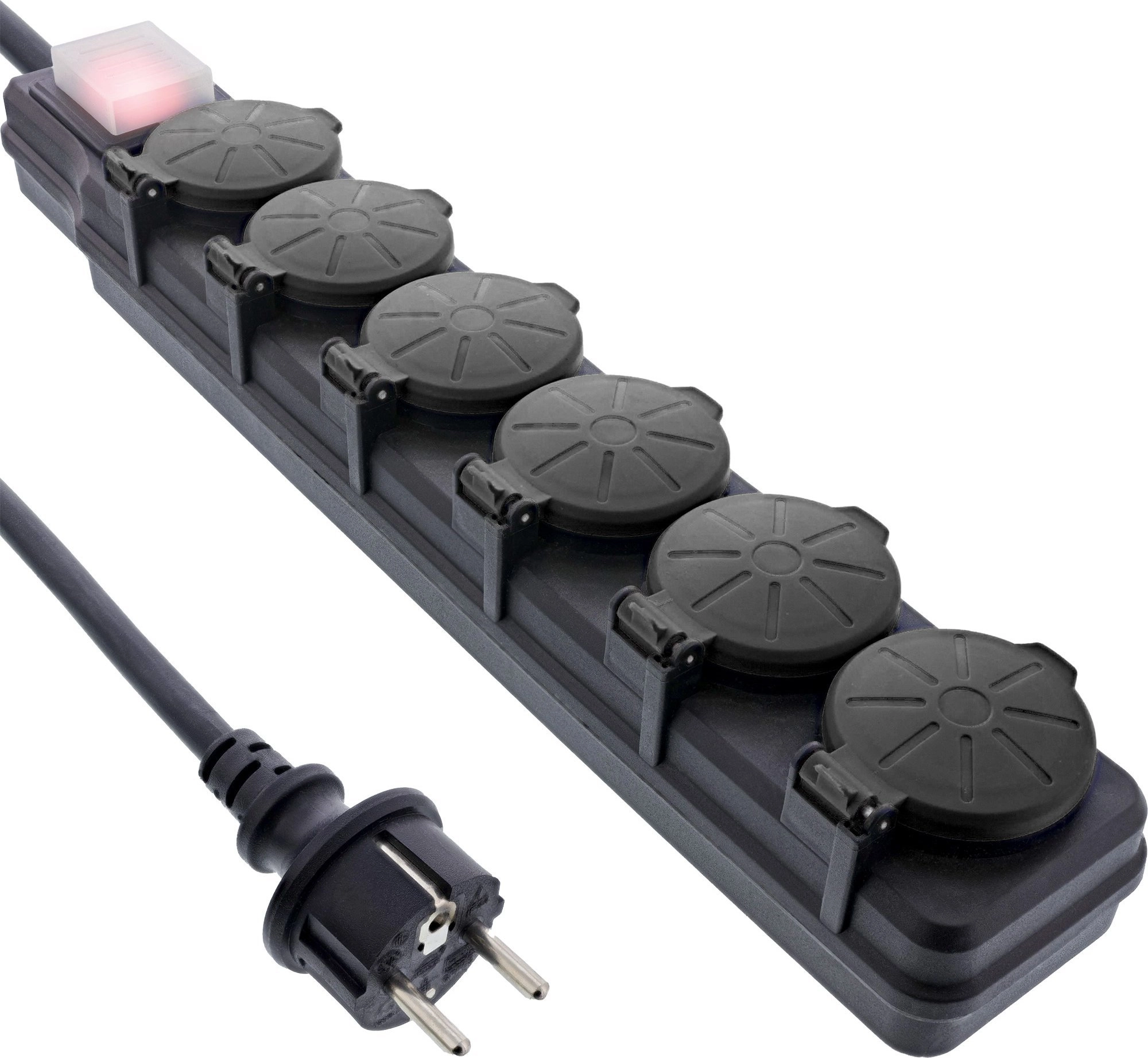 InLine outdoor power strip - 6-way