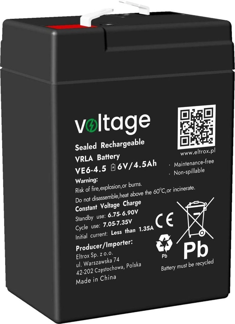 Voltage Akumulator AGM Voltage 6V 4